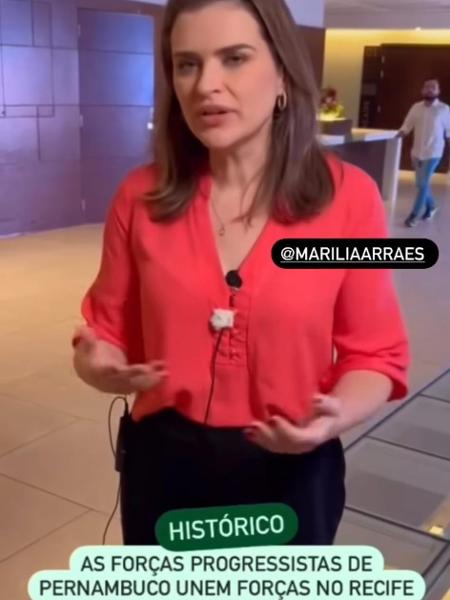 Marília Arraes em vídeo no Instagram de João Campos, ex-rival político