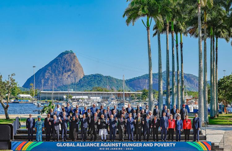 Presidente Lula durante foto oficial da Aliança Global contra a Fome e a Pobreza