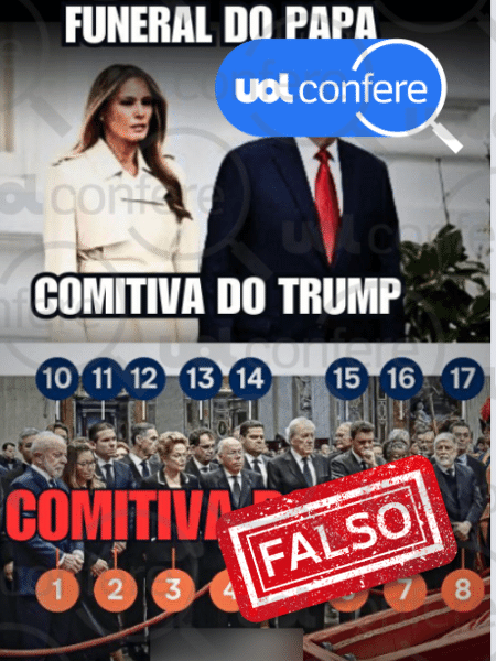 29.abr.2025 - Post engana ao comparar delegação dos EUA e do Brasil no funeral do papa Francisco 29.abr.2025 - Post engana ao comparar delegação dos EUA e do Brasil no funeral do papa Francisco