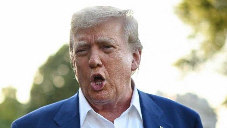 O presidente dos EUA, Donald Trump, fala à imprensa antes de embarcar para participar da cúpula de Chefes de Estado e de Governo da OTAN em Haia O presidente dos EUA, Donald Trump, fala à imprensa antes de embarcar para participar da cúpula de Chefes de Estado e de Governo da OTAN em Haia