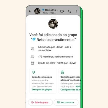 WhatsApp passará a exibir 'resumo de segurança' quando a pessoa for adicionada a um grupo WhatsApp passará a exibir 'resumo de segurança' quando a pessoa for adicionada a um grupo