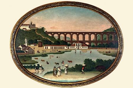 Gravura dos Arcos da Lapa, no Rio  - Museu Histórico Nacional/IBRAM - Museu Histórico Nacional/IBRAM