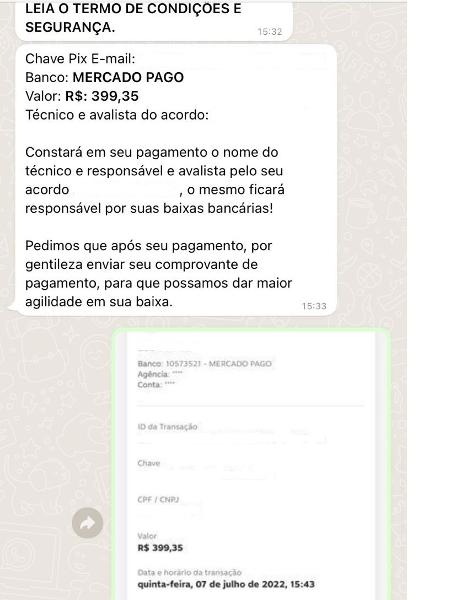 Golpe do Serasa, print - Acervo pessoal - Acervo pessoal