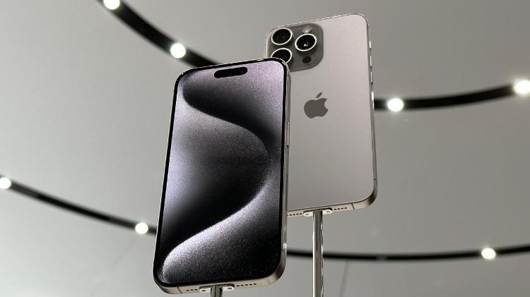 iPhone 15 Pro e 15 Pro Max foram lançados na sede da Apple em Cupertino, Califórnia (EUA) 