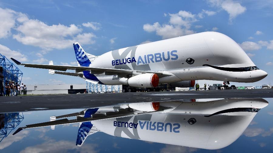 O avião cargueiro Beluga, com seu formato de baleia - Divulgação