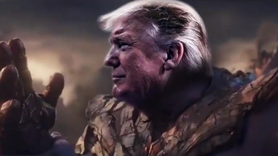 Em vídeo da campanha de Trump para reeleição, rosto do presidente dos EUA substituiu vilão Thanos - Reprodução/Twitter