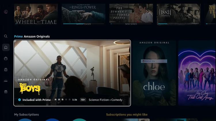 O Prime Video, serviço de streaming da Amazon, ganha nova interface - Reprodução/Prime Video - Reprodução/Prime Video