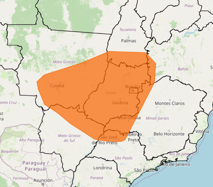 Alerta do InMet para quarta, 13