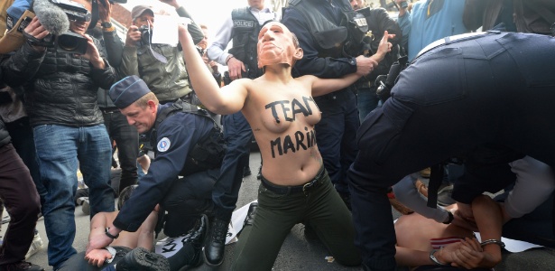 Integrantes do Femem foram presas durante protesto no norte da França - François Lo Presti/AFP