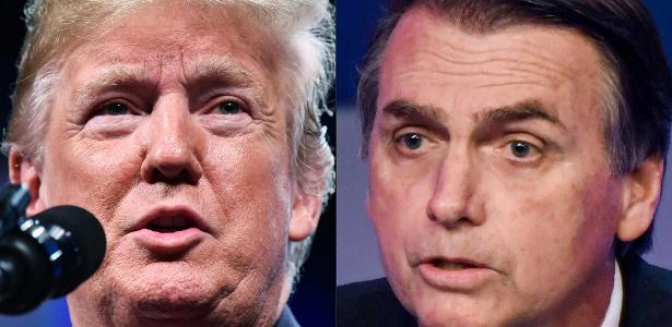 MANDEL NGAN e Nelson ALMEIDA / AFP Aproximação entre Bolsonaro e Trump depende da retomada do crescimento do Brasil e da disposição dos EUA de oferecerem benefícios ao Brasil, diz pesquisador da USP