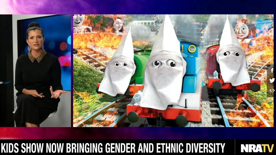 Dana Loesch, uma porta-voz da NRA, ridiculariza a diversidade étnica no programa infantil "Thomas & Amigos" - Reprodução de vídeo