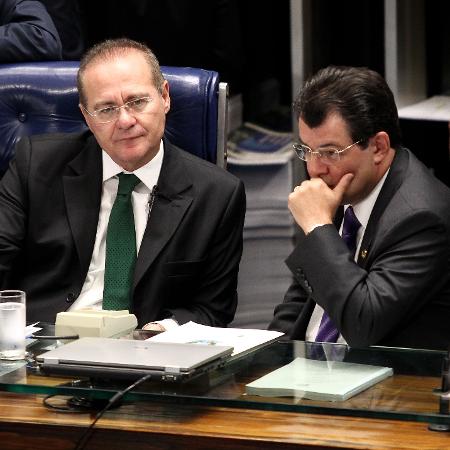 5.jan.2013 - Os senadores Renan Calheiros (MDB-AL) e Eduardo Braga (MDB-AM) -  Pedro Ladeira/Folhapress