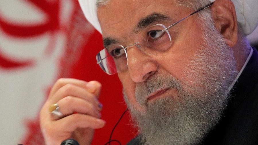 Presidente do Irã, Hassan Rouhani, dá entrevista coletiva em Nova York - 