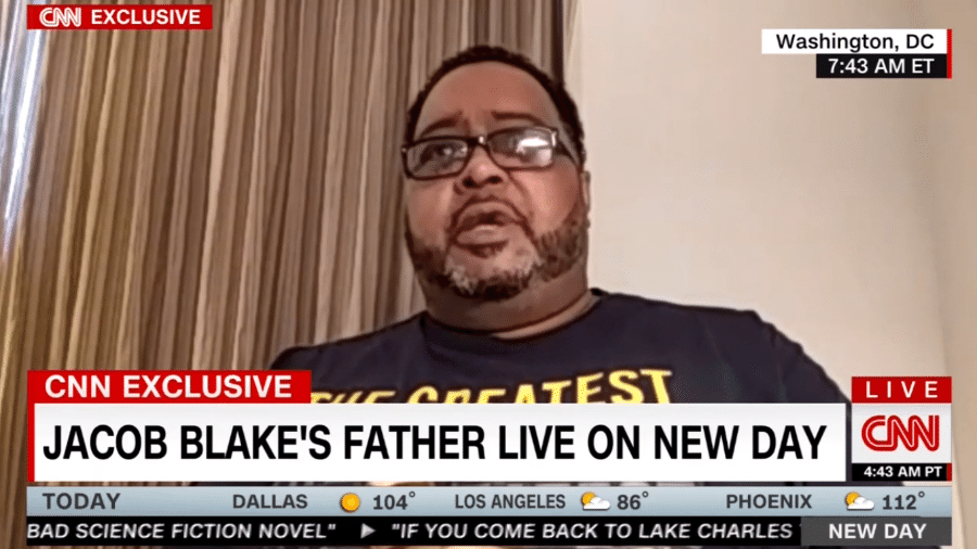 "Foi como se estivesse conversando com meu tio e com uma de minhas irmãs", relata Jacob Blake - Reprodução/CNN