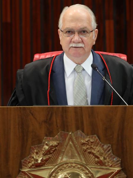 26.mai2022 - O ministro Edson Fachin, presidente do TSE, durante sessão plenária da Corte Eleitoral -  Abdias Pinheiro/SECOM/TSE