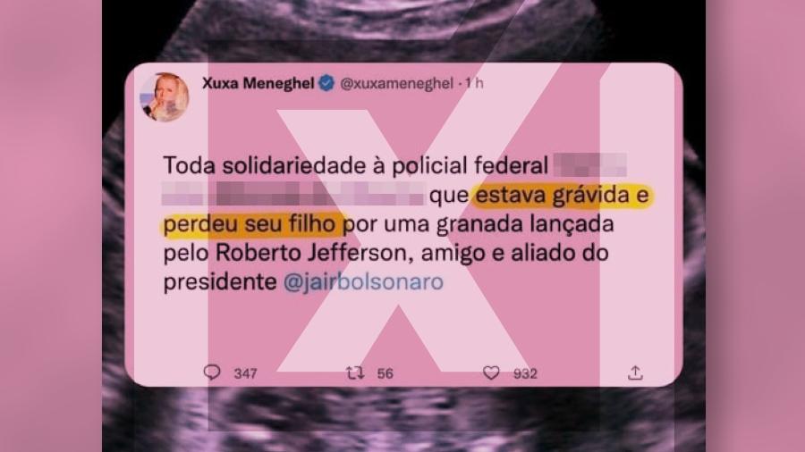 24.out.2022 - Tuíte atribuído à apresentadora Xuxa Meneghel sobre o caso Jefferson é falso - Projeto Comprova