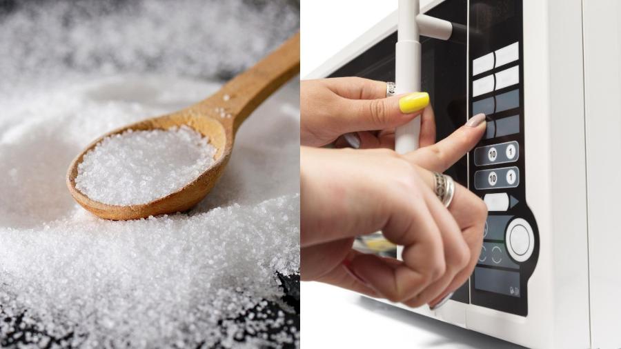 Pesquisadores indicam usar sal para a limpeza do micro-ondas