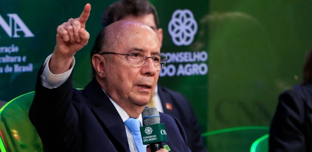 Henrique Meirelles durante sabatina promovida pela CNA, em Brasília