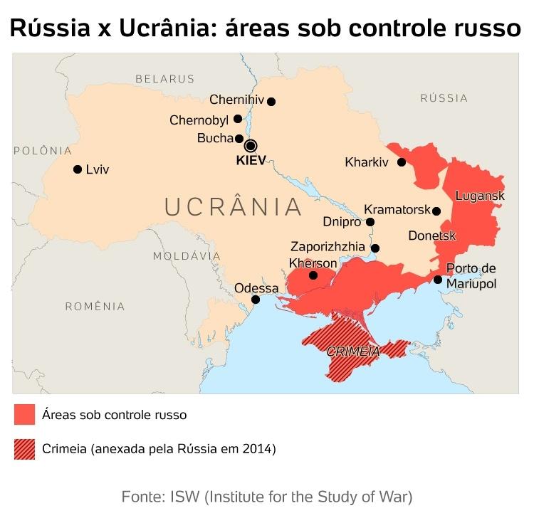 Map Russia invades Ukraine - 26.02.2022 - Arte UOL - Arte UOL