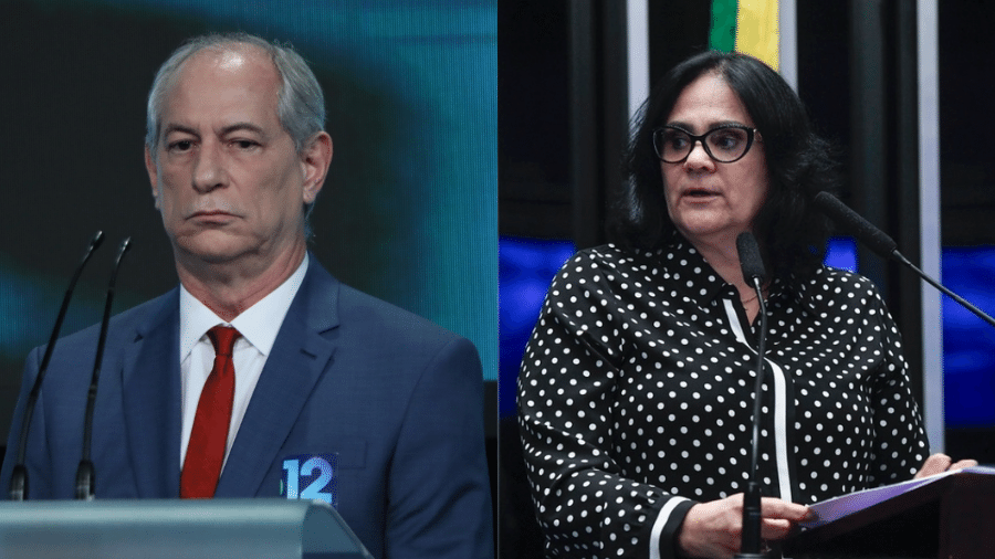 Ex-candidato à presidência Ciro Gomes (PDT) e senadora Damares Alves (Republicanos-DF)