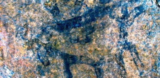 É a primeira vez que pinturas rupestres são descobertas tão perto de Machu Picchu - BBC/Ministério de Cultura do Peru