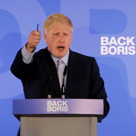 Conservador Boris Johnson durante lançamento de sua candidatura como primeiro-ministro - Tolga Akmen/AFP