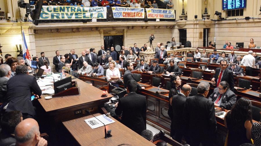 25.jun.2019 - Plenário da Câmara de Vereadores do Rio durante a votação do impeachment de Crivella - Renan Olaz/CMRJ