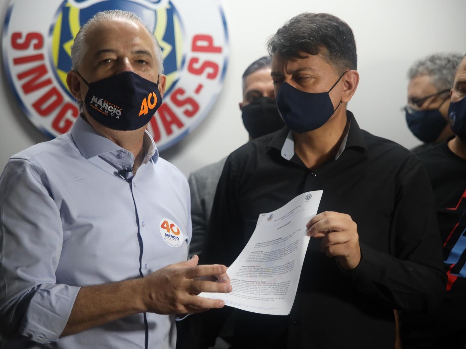 16 out. 2020 - Márcio França (PSB) se encontra com o Sindicato dos Guardas Civis Municipais - DANILO M YOSHIOKA//FUTURA PRESS/ESTADÃO CONTEÚDO