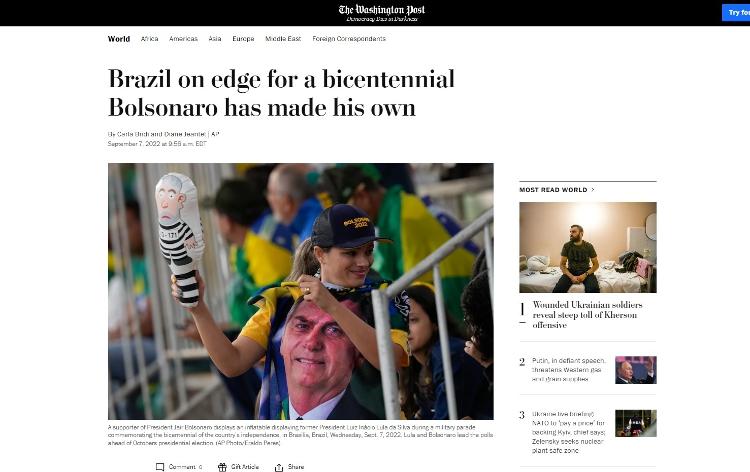 The Washington Post dijo que Bolsonaro convirtió la celebración del bicentenario en algo para él.