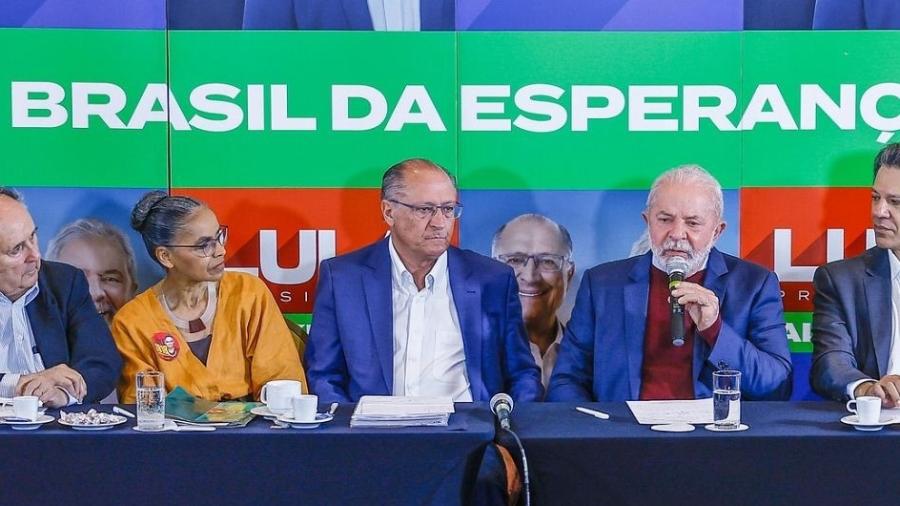 Marina Silva e Geraldo Alckmin em ato ao lado de Lula, em São Pailo - Divulgação/Ricardo Stuckert