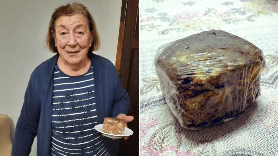 Maria Fernanda da Rocha diz guardar bolo por 53 anos - Arquivo pessoal