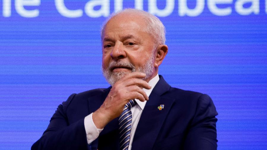 O presidente Lula (PT) durante a cúpula da Celac, em Bruxelas, na Bélgica, em julho