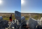 Homem fica prensado por pedra de três toneladas ao tirar foto no Ceará - Reprodução de vídeo