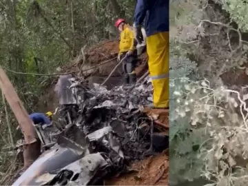 Imagens mostram local onde avião que caiu em SC foi encontrado; veja vídeo