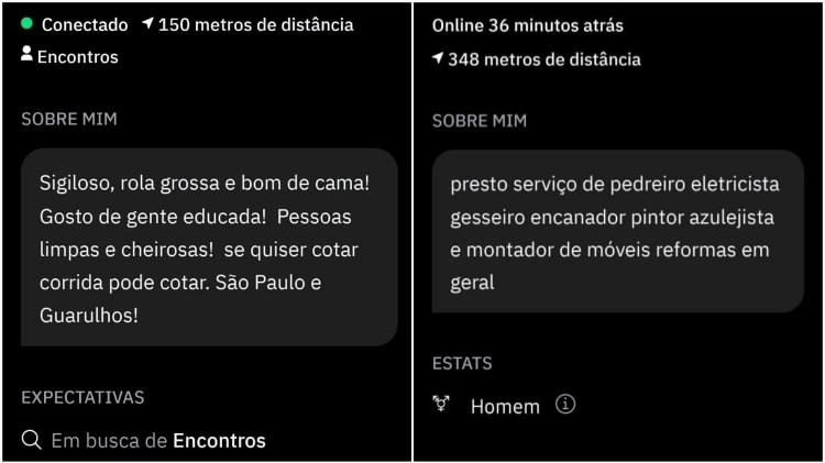 Homens oferecem alguns serviços (e sexo) por meio de aplicativo de relacionamento gay