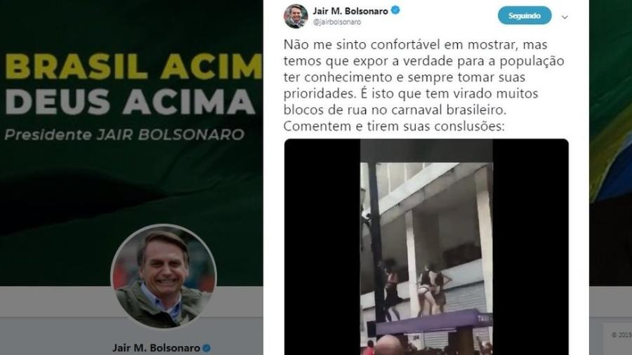 Tuíte de Bolsonaro já foi compartilhado 13,4 mil vezes e recebeu 87 mil curtidas desde sua publicação - Reprodução
