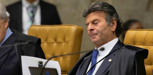 24.out.2019 - Ministro Luiz Fux em sessão do STF durante julgamento sobre prisão em segunda instância