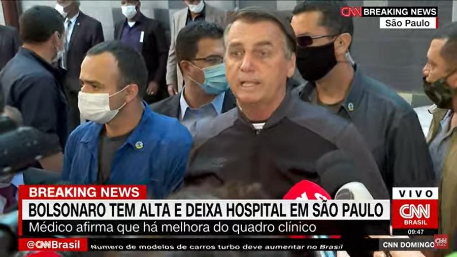 Presidente Jair Bolsonaro deixa hospital em São Paulo após receber alta médica - Reprodução/CNN Brasil