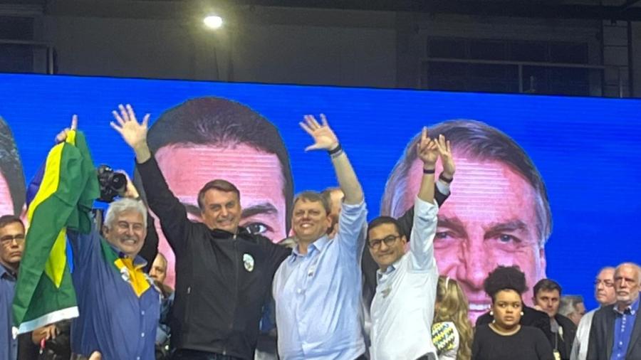 Jair Bolsonaro (PL) na convenção que oficializou a candidatura de Tarcísio ao governo de São Paulo - Stella Borges/UOL