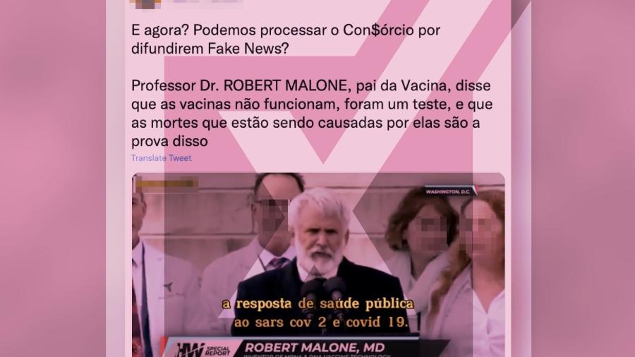 18.nov.2022 - Robert Malone é conhecido por espalhar desinformação sobre a pandemia - Projeto Comprova