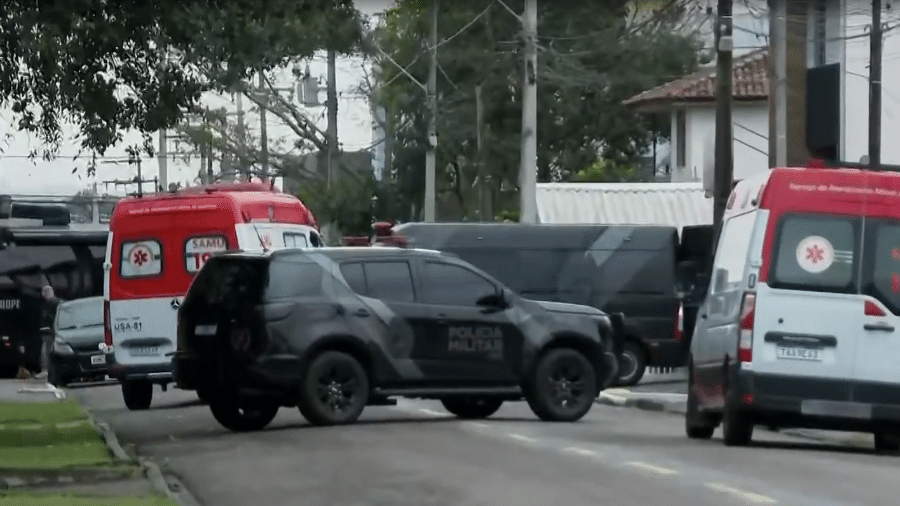 Polícia Militar e Samu atuam em ocorrência em Pinhais, na Região Metropolitana de Curitiba - Reprodução/TV Globo