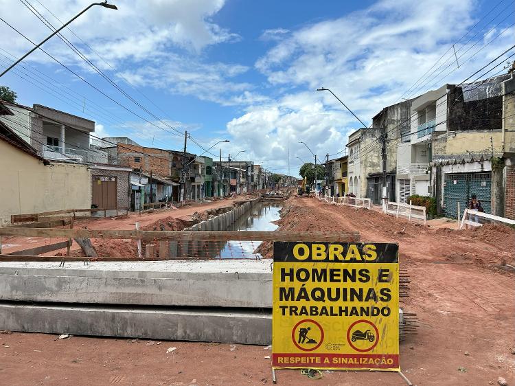 Obras de macrodrenagem para a COP30, em Belém