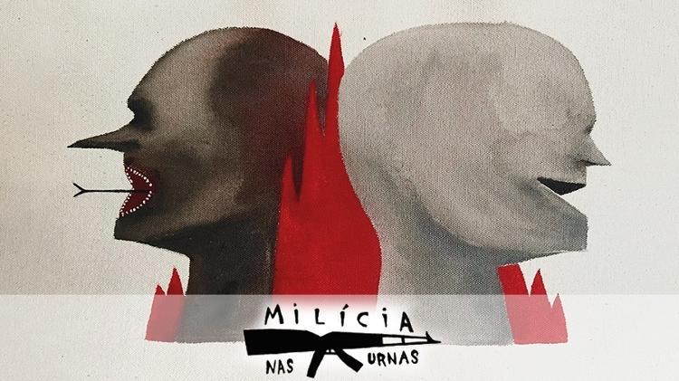 Ilustração série Milícia nas Urnas - medo e demência/UOL - medo e demência/UOL