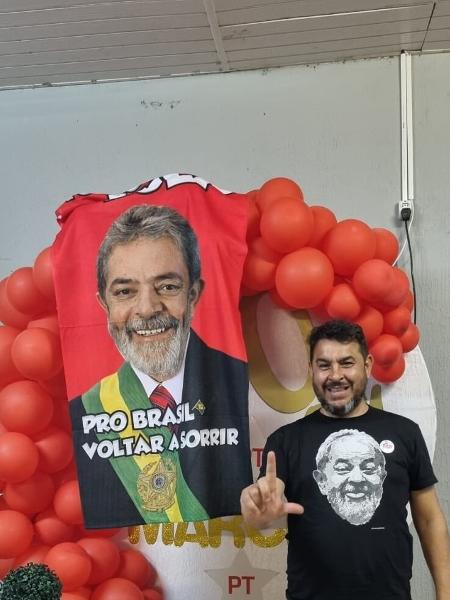 Marcelo Arruda comemorou aniversário de 50 anos com temática petista em Foz do Iguaçu (PR) - Reprodução/Twitter/@gleisi