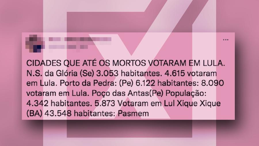 04.out.2022 - É falso que cidades em Pernambuco, Sergipe e Bahia tiveram mais votos em Lula do que número de habitantes - Projeto Comprova