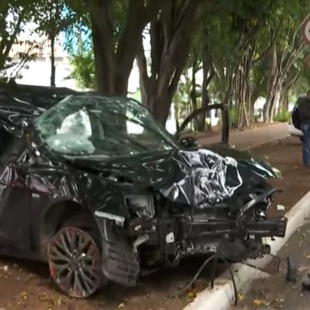 Acidente na avenida Brigadeiro Faria Lima, em São Paulo - Reprodução/TV Globo