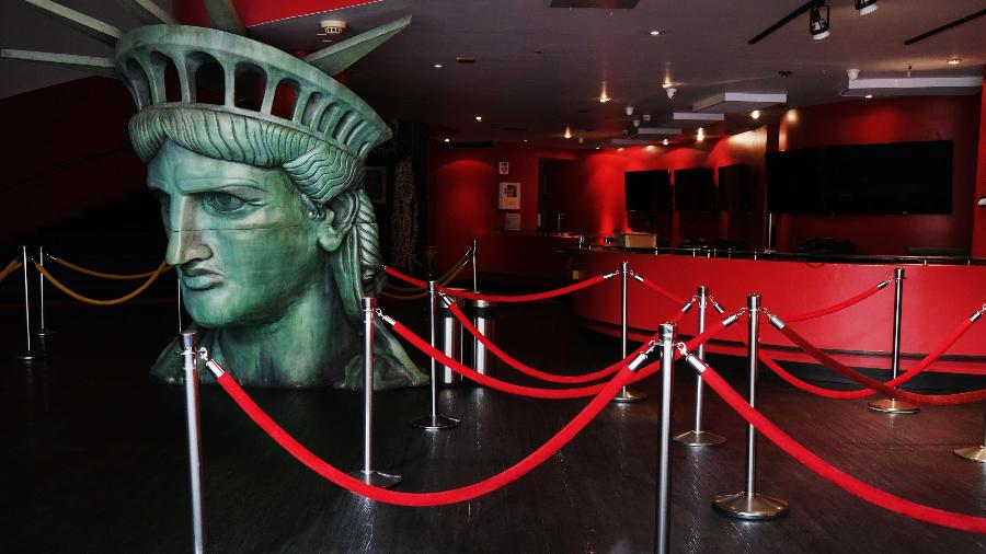 Entrada do Museu Madame Tussauds em Nova York, nos Estados Unidos; museus irão reabrir - SPENCER PLATT