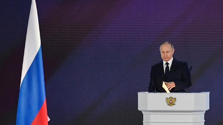 21 avril 2021 - Le président russe Vladimir Poutine lors de son discours annuel sur l'état de l'Union - Alexander Nemenov/AFP - Alexander Nemenov/AFP