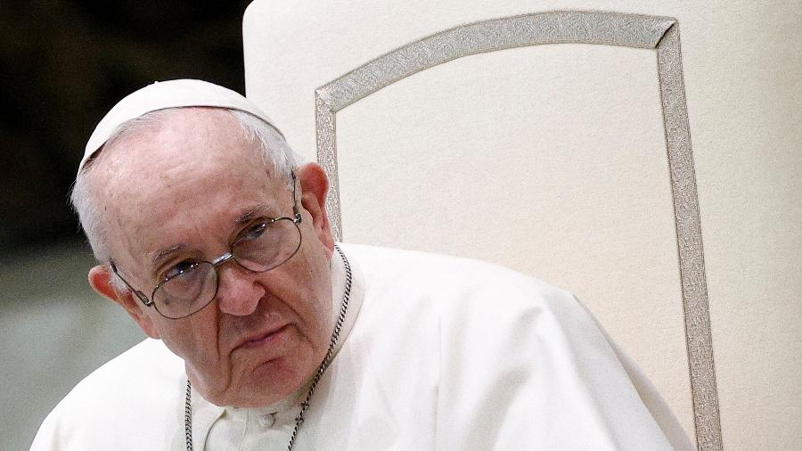 Papa Francisco durante audiência semanal no Vaticano - Guglielmo Mangiapane/Reuters