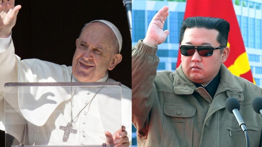 Papa Francisco diz que aceitaria convite a ir à Coreia do Norte, comandada por Kim Jong-un - Reuters/Montagem UOL